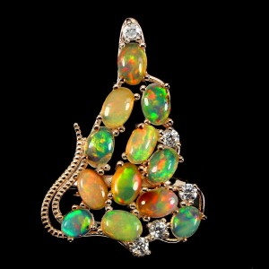 Srebrny 925 pierścionek opale ogniste r 14 6