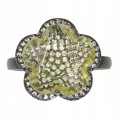 Silver green amethyst ring size 17, natural
