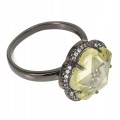Silver green amethyst ring size 17, natural