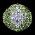 Silver 925 ring with diopsid tanzanite size 16.5