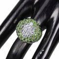 Silver 925 ring with diopsid tanzanite size 16.5