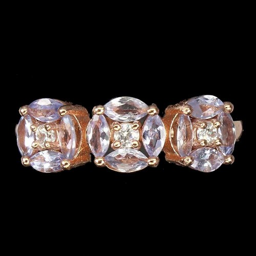 Ring size 14, natural 925 silver, tanzanites 7