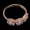 Ring size 14, natural 925 silver, tanzanites 7