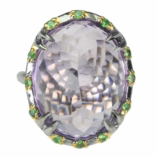 Amethyst ring, 22.67 ct, silver size 14