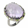 Amethyst ring, 22.67 ct, silver size 14