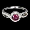 Ring, silver 925, garnet, natural size 11