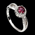 Ring, silver 925, garnet, natural size 11
