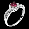 Ring, silver 925, garnet, natural size 11