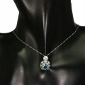Srebrny naszyjnik sky blue topaz czarne spinele 2
