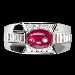 Srebrny pierścionek naturalny rubin 925 r 12