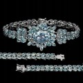 Silver bracelet with natural zircons sky blue topaz4