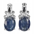 Silver earrings, natural blue sapphires4 925