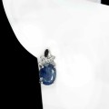 Silver earrings, natural blue sapphires4 925