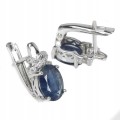 Silver earrings, natural blue sapphires4 925