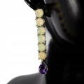 Silver earrings 925 natural amethyst opals 5