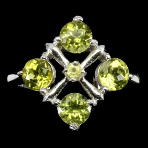 Pierścionek naturalne oliwiny r 13.5 piękny