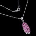 Silver necklace 925 natural rubies delicate 5