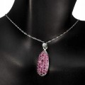 Silver necklace 925 natural rubies delicate 5