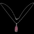 Silver necklace 925 natural rubies delicate 5