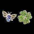 Silver 925 ring with diopside tanzanite size 21
