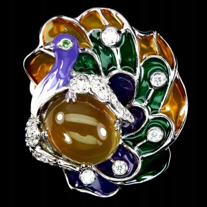 Srebrny pierścionek naturalny chalcedon r 21 paw