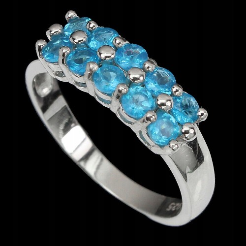 Srebrny pierścionek 925 naturalne apatyty 19 3