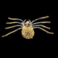 Silver brooch natural garnet sapphires 925 spider