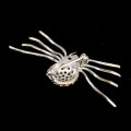 Silver brooch natural garnet sapphires 925 spider
