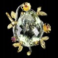Natural green amethyst ring 24.66 ct size 15.5