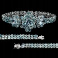Silver bracelet natural zircon sky blue topaz5