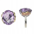 Amethyst ring 25.45 ct, garnet silver, size 15
