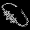 Silver bracelet with natural rhodolite garnet 11