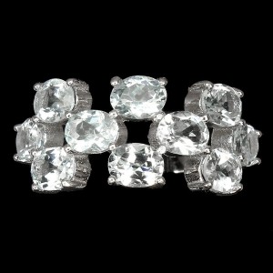 Pierścionek srebrny akwamaryny 925 r 16 6