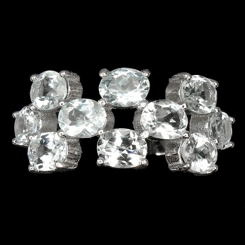 Pierścionek srebrny akwamaryny 925 r 16 6