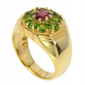 Natural ring with garnet 925 diopsides size 13.5