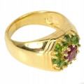 Natural ring with garnet 925 diopsides size 13.5