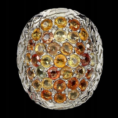 Pierścionek srebro naturalne szafiry Songea r 15.5