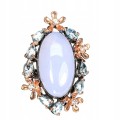 Srebrny pierścionek naturalny chalcedon 925 r 17