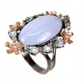 Srebrny pierścionek naturalny chalcedon 925 r 17