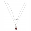 Naszyjnik granat srebrny naturalne 925 cyrkonie 5