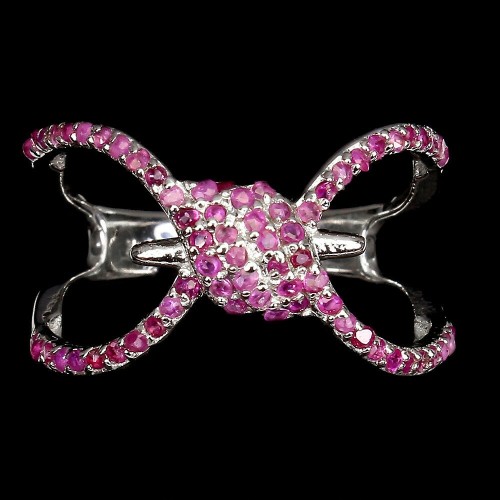 Pierścionek 925 srebrny naturalne rubiny r 13