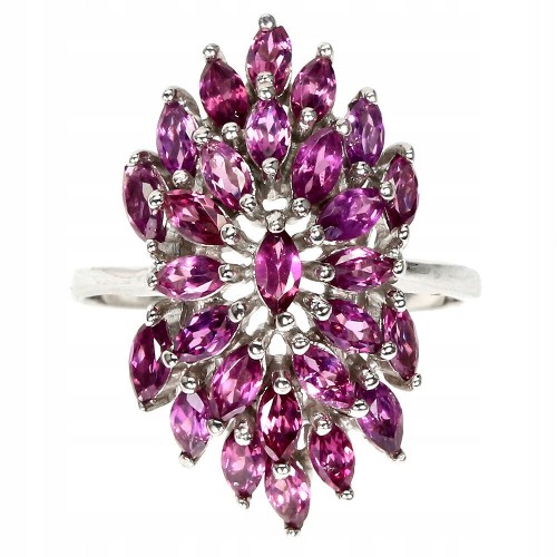 Pierścionek naturalne granaty rodolity r. 17 925 2