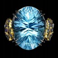 Pierścionek 16.04ct Sky Blue Topaz szafiry r 16.5