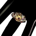 Ring, tiger, rhodolite garnet, size 19.5 silver