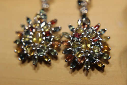 Piękne kolczyki szafiry Songea 925 1