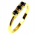 Black diamonds ring 0.45ct silver 925 size 17