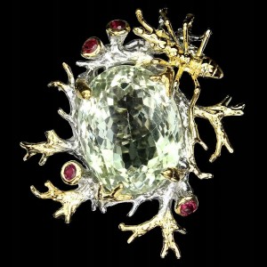 Pierścionek naturalny zielony ametyst 19.47ct r 14