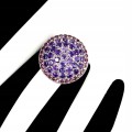Pierścionek 925 naturalne ametysty granaty r 17