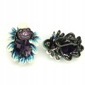 Silver enameled earrings with cubic  zirconia AAA frog 1