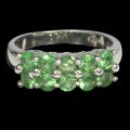 Silver ring, natural tsavorite size 11 925
